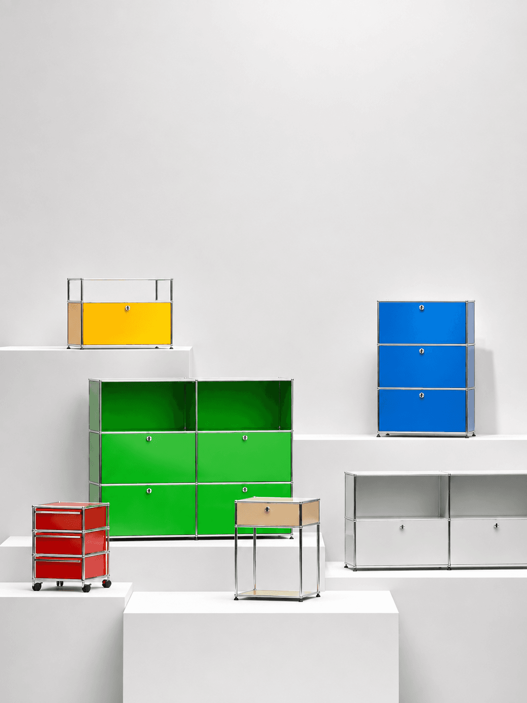 MODUHAUS modular cabinet collection in navy, black, white and olive
