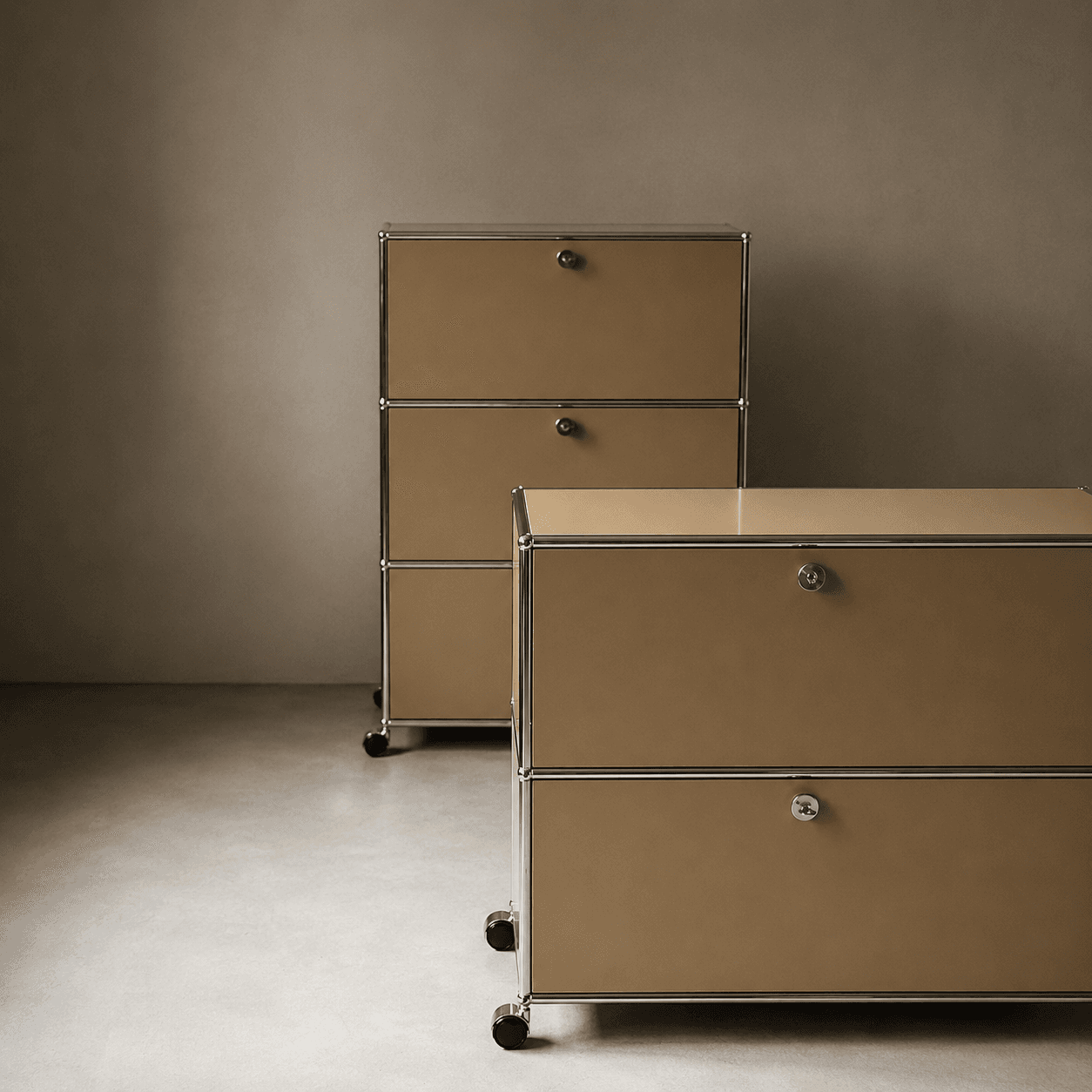 MODUHAUS modular cabinet collection in navy, black, white and olive
