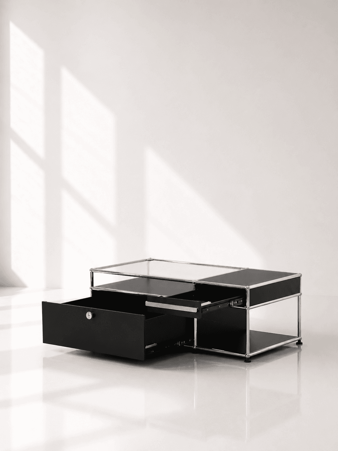 The Hideaway — Coffee table · Storage table · Living-room organizer